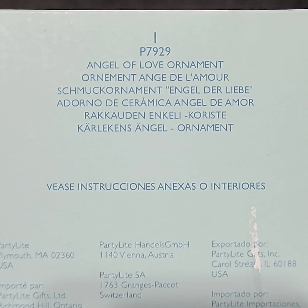 PartyLite 2003 VINTAGE ANGEL‎ OF LOVE ORNAMENT IN BOX